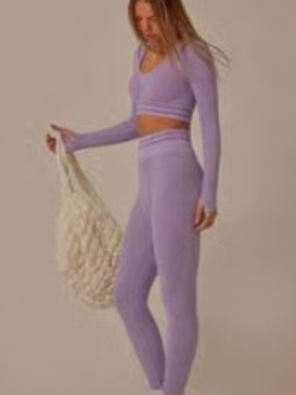 Seamless Leggings and Long Sleeve Crop Top Matching Set - Picture 5 of 10